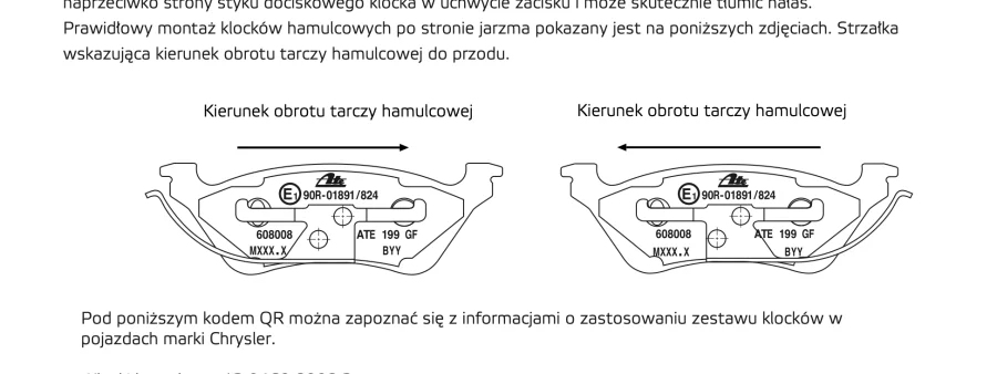 Podgląd noty: Zestaw klocków kierunkowych 13.0460-8008.2 do samochodów Chrysler